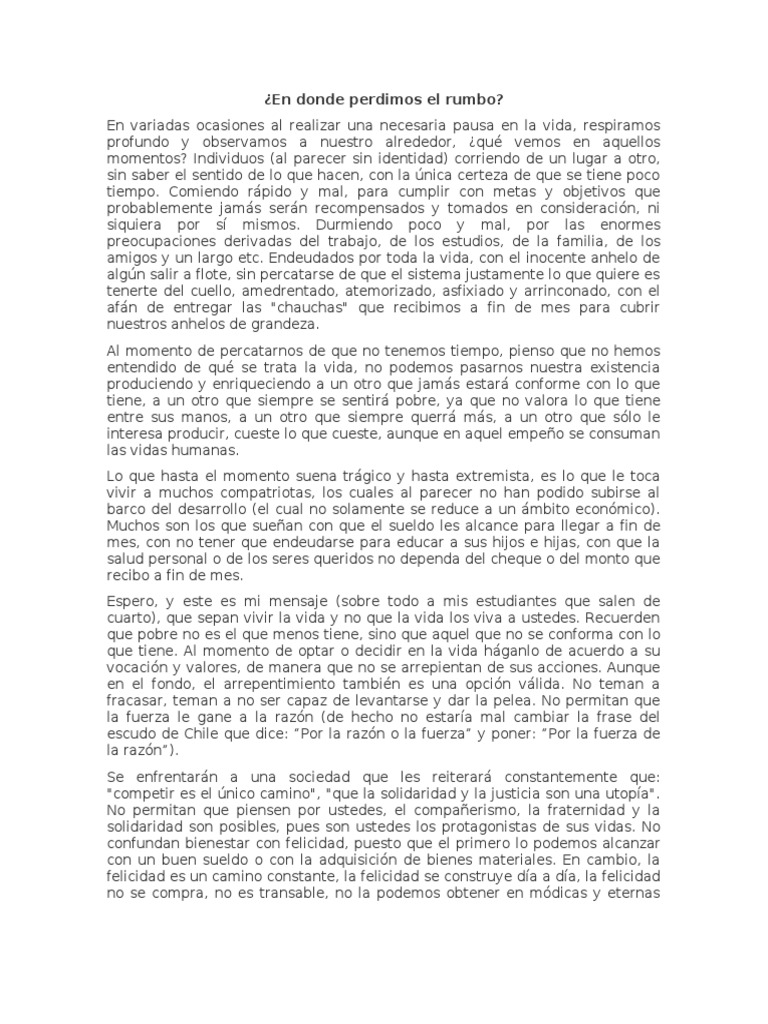 En Donde Perdimos El Rumbo | PDF | Felicidad