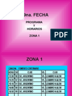 9na. FECHA - PROGRAMA Y HORARIOS