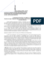 Resenha Malamud_INTEGRAÇÃO REGIONAL NA AMÉRICA LATINA_Trabalho Alexsandro