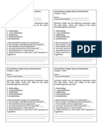 Evaluation Form For Presentation