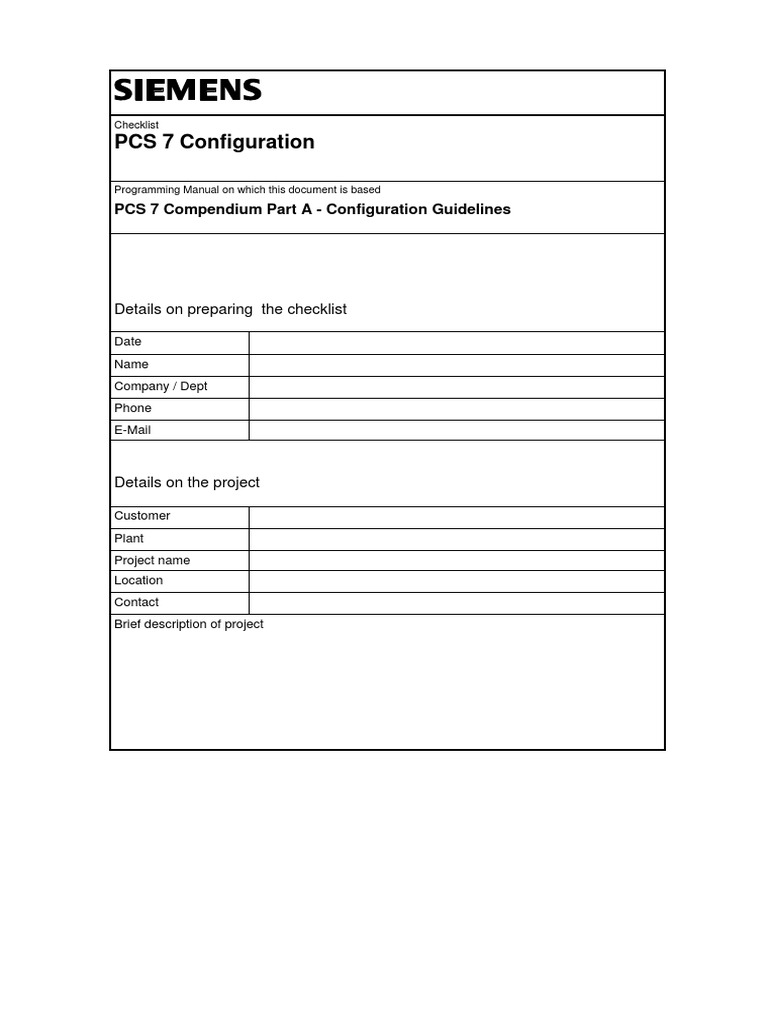Checklist Configuration PDF Operating System Personal Computers