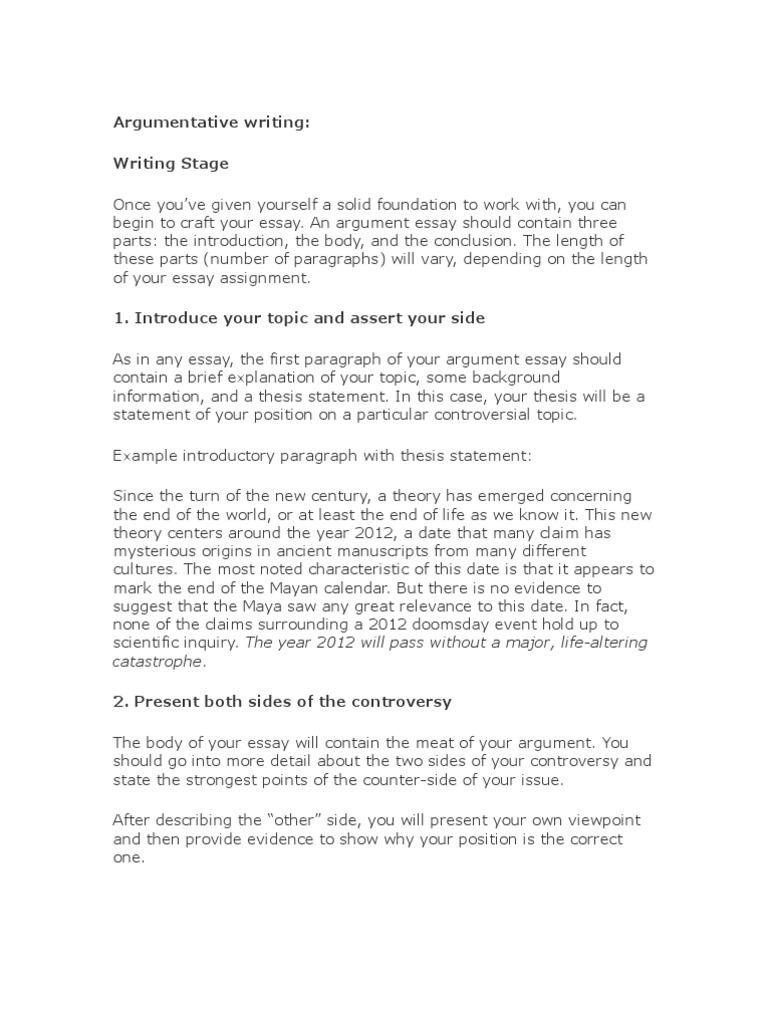 Scholarship essay: What is a argument essay