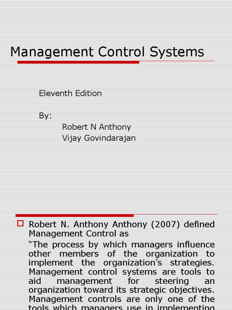 Overview of Management Control Systems | PDF | Business