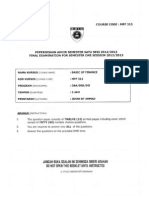MFF313 - Basic of Finance (2012-2013) PDF