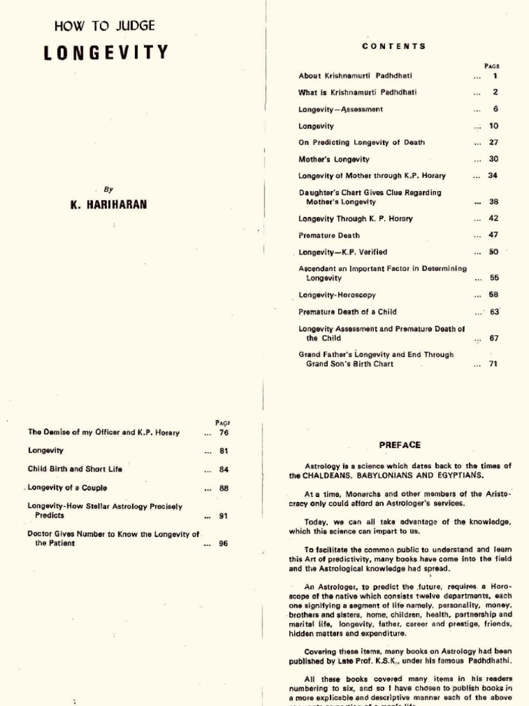 Longevity Analysis Pdf Pdf Planets In Astrology New Age Practices