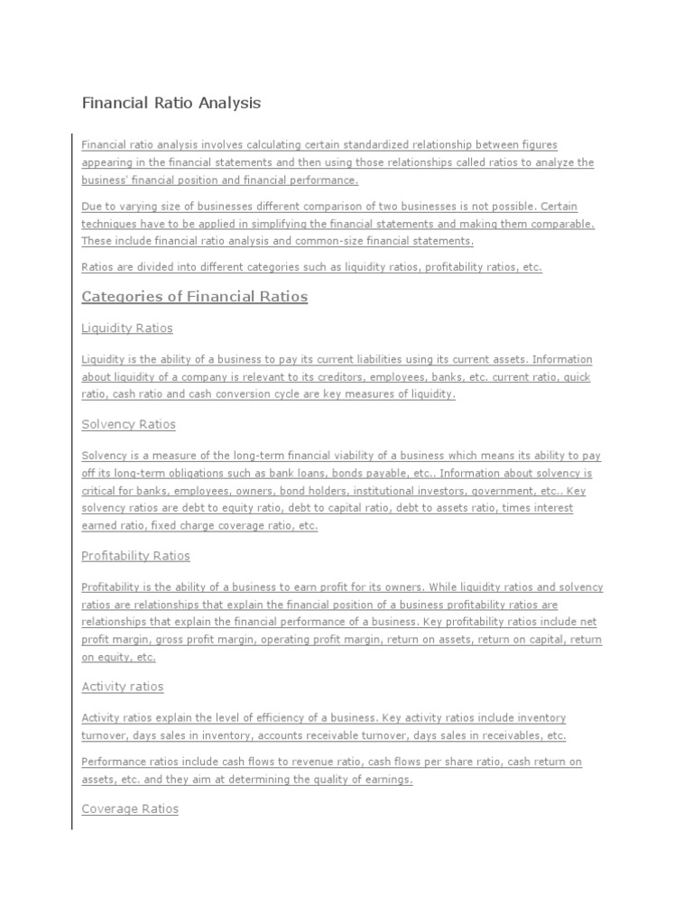 Comprehensive Guide to Financial Ratios | PDF | Revenue | Dividend