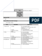 Picture of Task/equipment: Task: Name of Shop or Dept: Job Title(s) : Analyzed By: Date: Required PPE