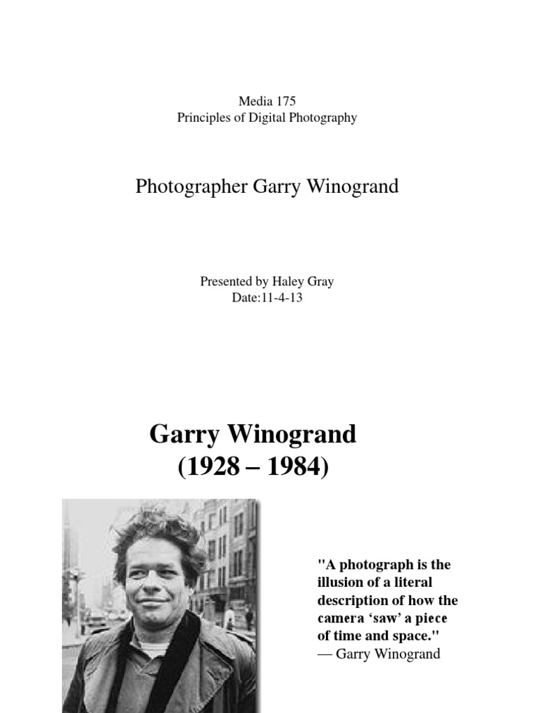 Garry Winogrand: Digital Photography Insights | PDF