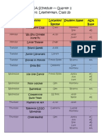 Asa Schedule q2