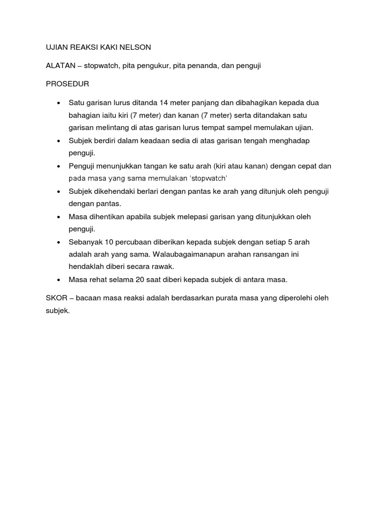 Ujian Reaksi Kaki Nelson Pdf