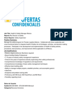Job Title: Health & Safety Manager Mexico Reports To: Director of Safety Direct Reports: Safety Supervisor Position Summary