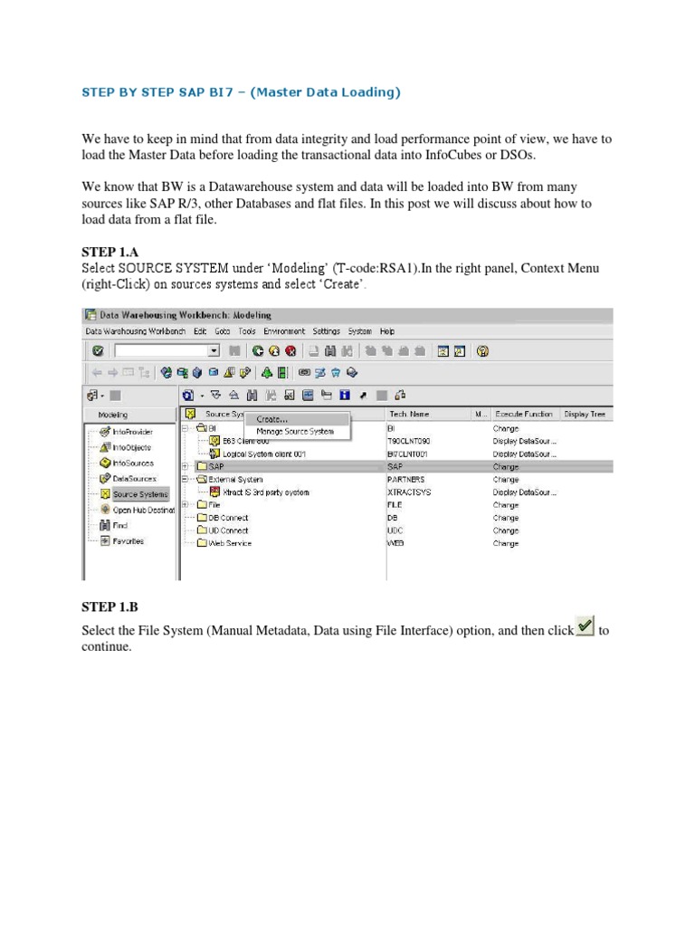 SAP BI7 Master Data Loading Guide | PDF