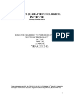 PG Admission 2012-13 Rules PDF