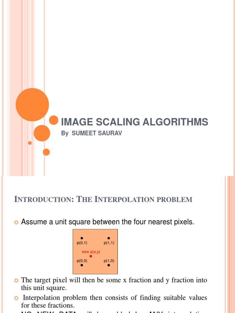 Image Scaling Algorithms | PDF | Interpolation | Computer Graphics