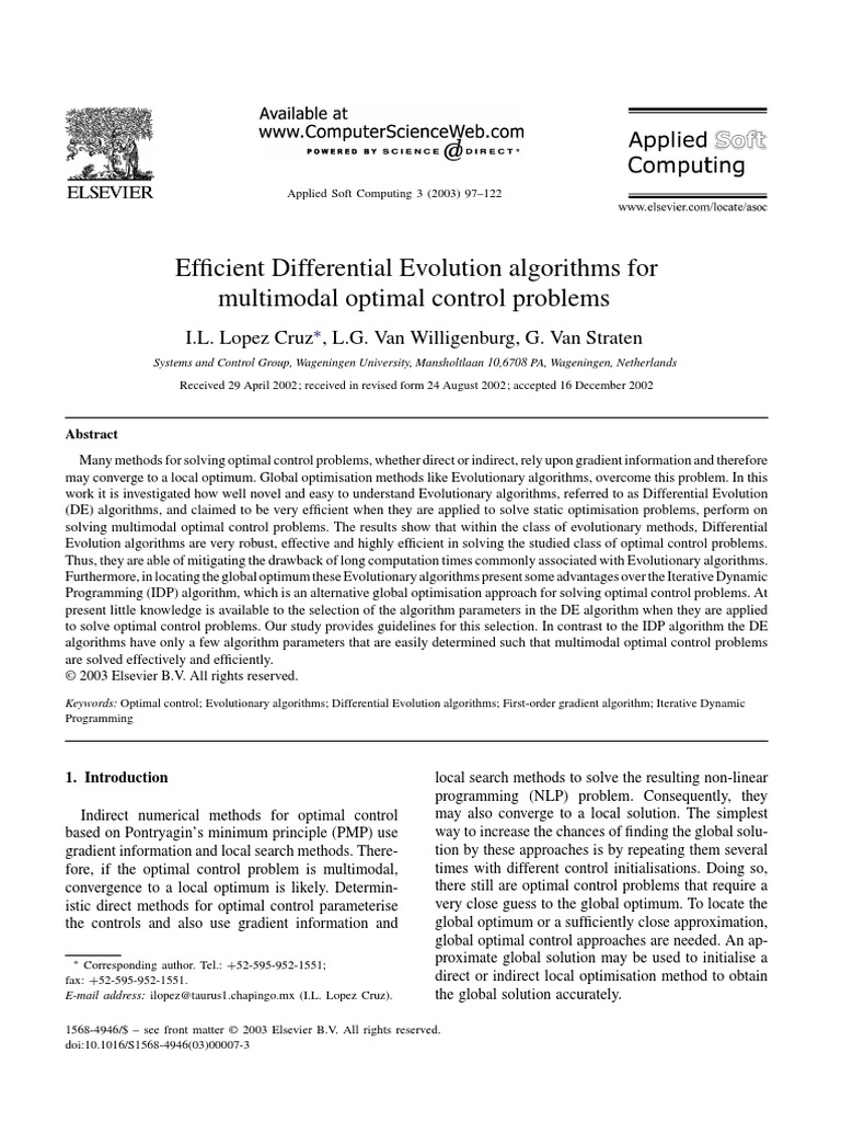 Algoritmos Evolutivos | PDF | Optimal Control | Genetic Algorithm