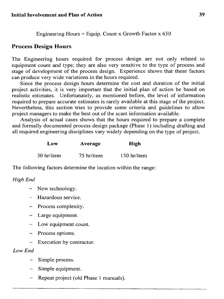 Process Design Hours: Initial Involvement and Plan of Action | PDF ...