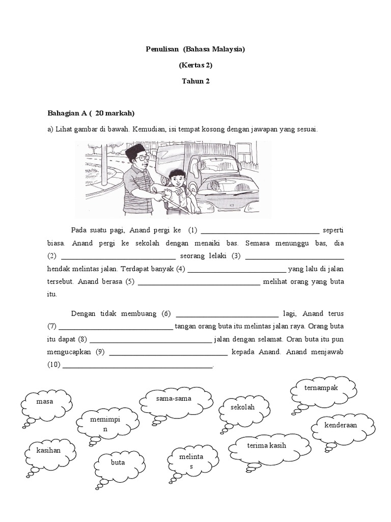 Bahasa Malaysia Penulisan..Tahun 2 Soalan