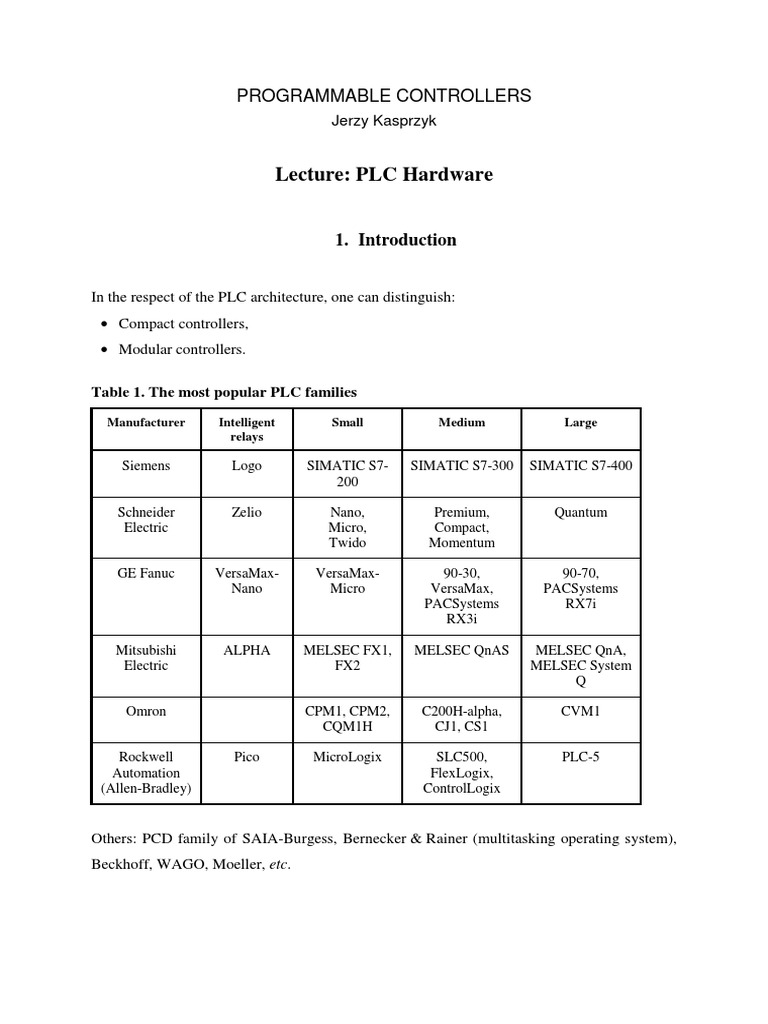 PLC Hardware and Module Guide | PDF