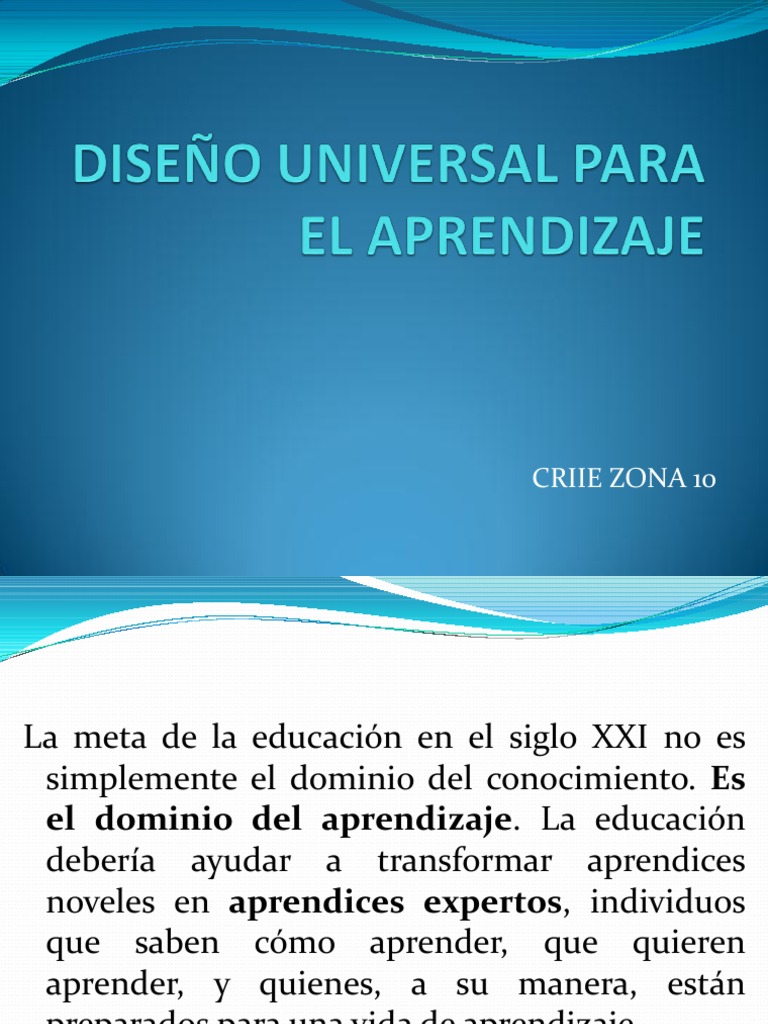 Diseño Universal para el Aprendizaje | PDF | Plan de estudios | Aprendizaje