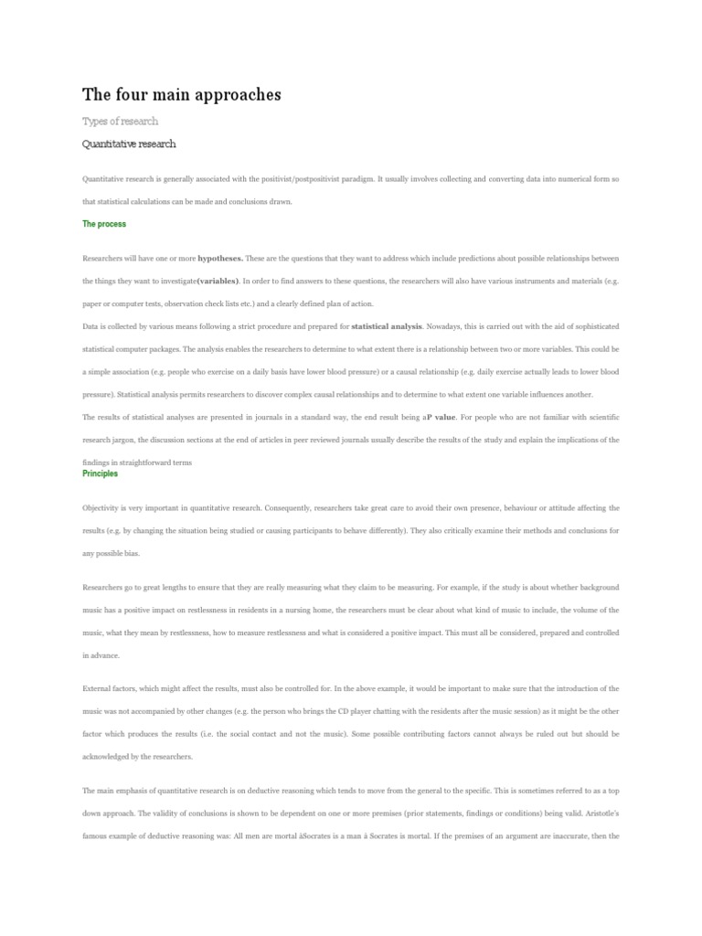 2 The Four Main Approaches | PDF