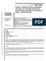 Nbr 7008 Chapas e Bobinas de Aco Revestidas Com Zinco Ou Com Liga Zinco-ferro Pelo Processo Continuo de Imersao a Quente - Especificacao