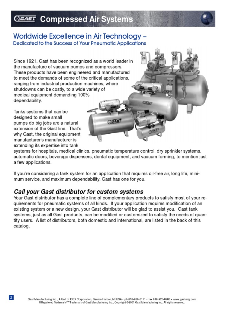 Gast Compressed Air Systems en | PDF | Gas Compressor | Gases