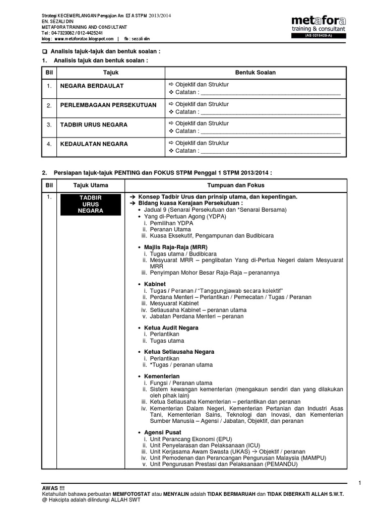 Analisis Tajuk Dan Bentuk Soalan Untuk Penggal 1 Pdf