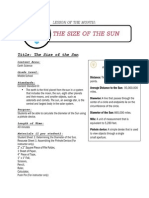 Title: The Size of The Sun: Content Area