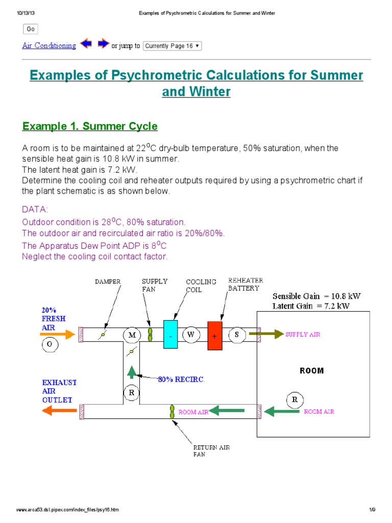 Psychrometric Calculations for HVAC | PDF | Air Conditioning | Heating ...