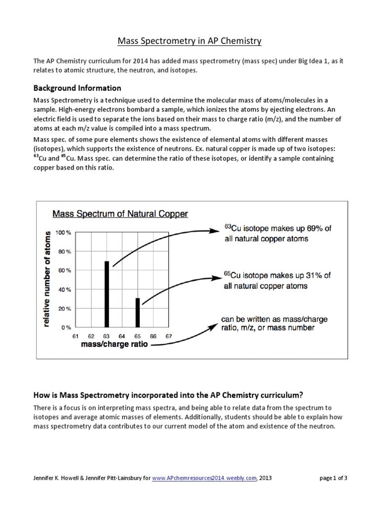 Mass Spectrometry PDF Mass Spectrometry Isotope