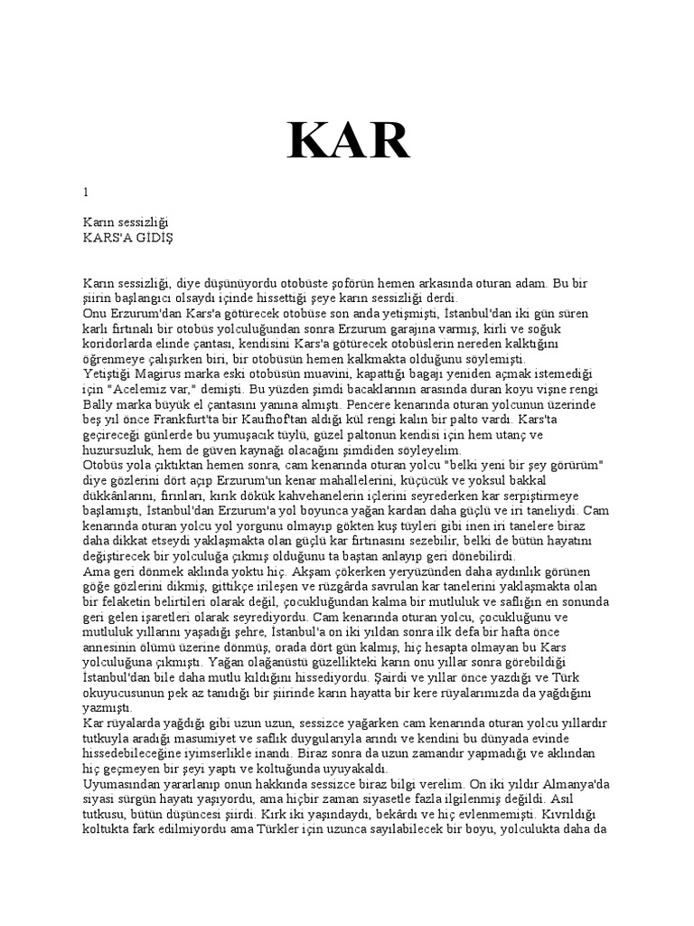 Orhan Pamuk Kar PDF 