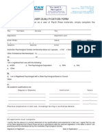 User Qualification Form