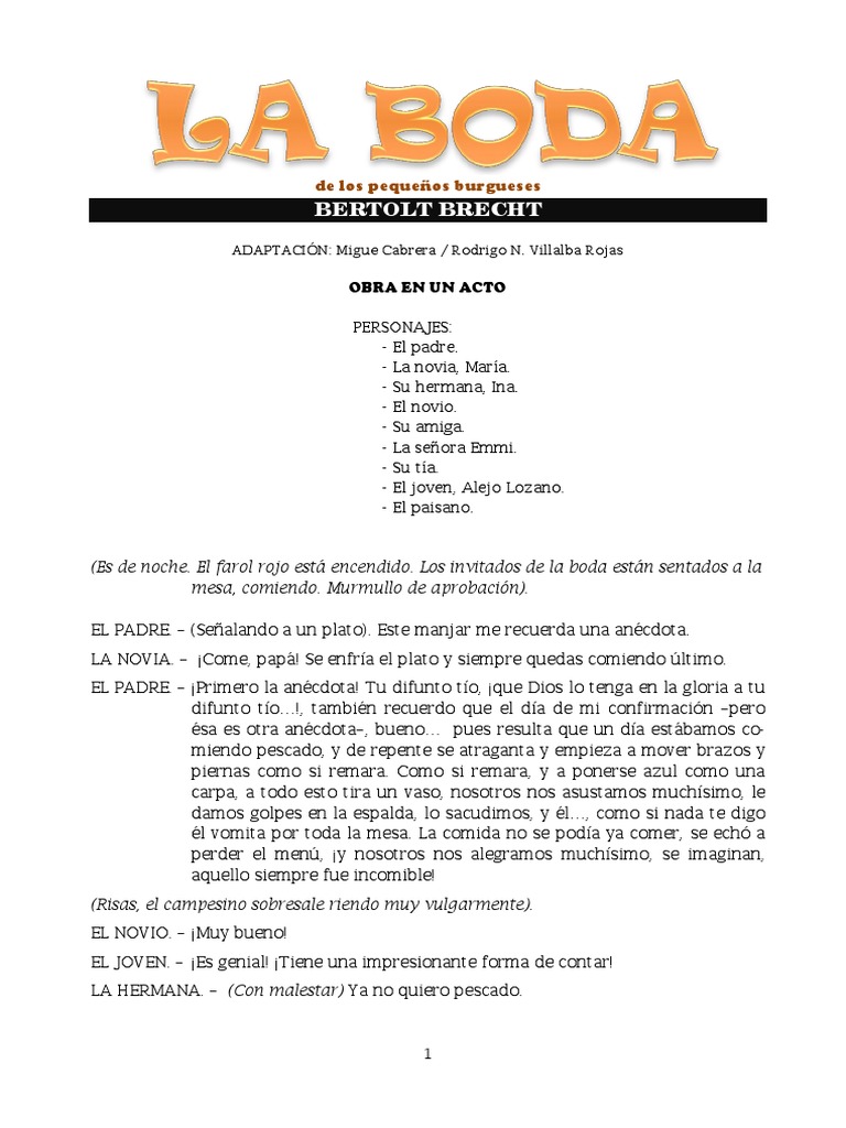 LA BODA DE LOS PEQUEÑOS BURGUESES