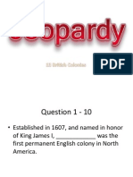13 Colonies Jeopardy Review