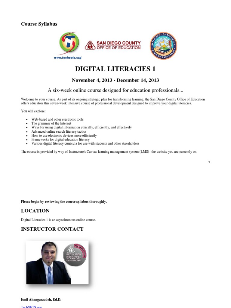 Digital Literacies Course Syllabus | PDF | Educational Technology ...