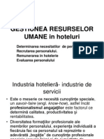 GESTIUNEA RESURSELOR UMANE in Hoteluri