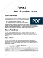Tema 2 - Tipos de Datos y Expresiones en Java