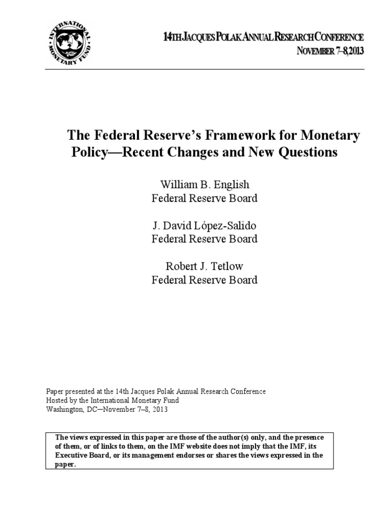 The Federal Reserve's Framework For Monetary Policy-Recent Changes and ...