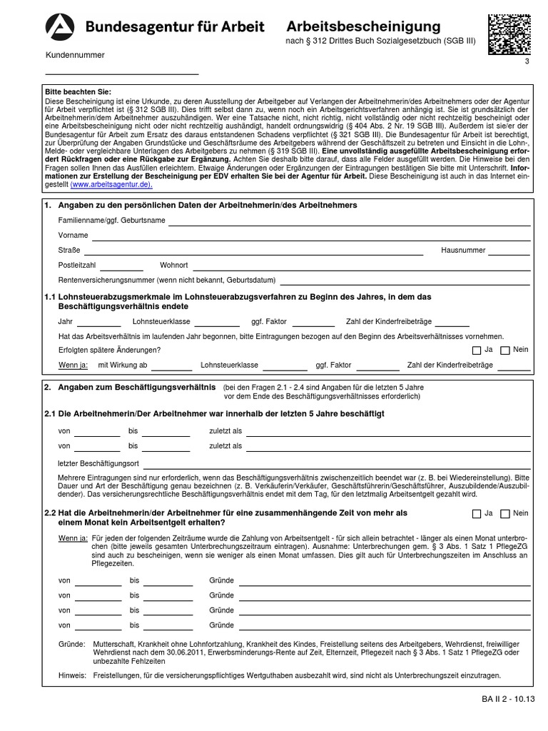 agentur für arbeit formulare
