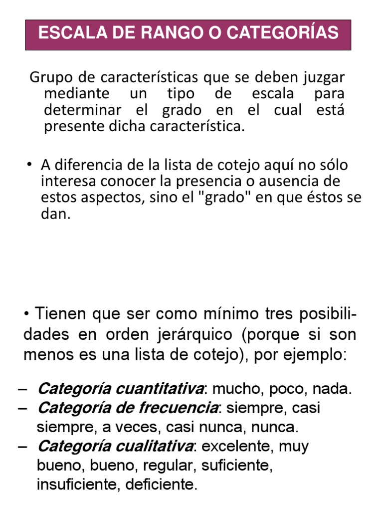 Escala de Rango: Definición y Ejemplos | PDF | Informática
