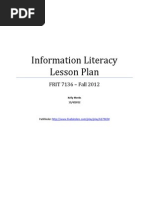 Information Literacy Lesson Plan: FRIT 7136 - Fall 2012