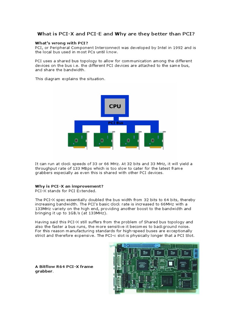 PCI X and PCI e PDF | PDF | Physical Layer Protocols | Electronics
