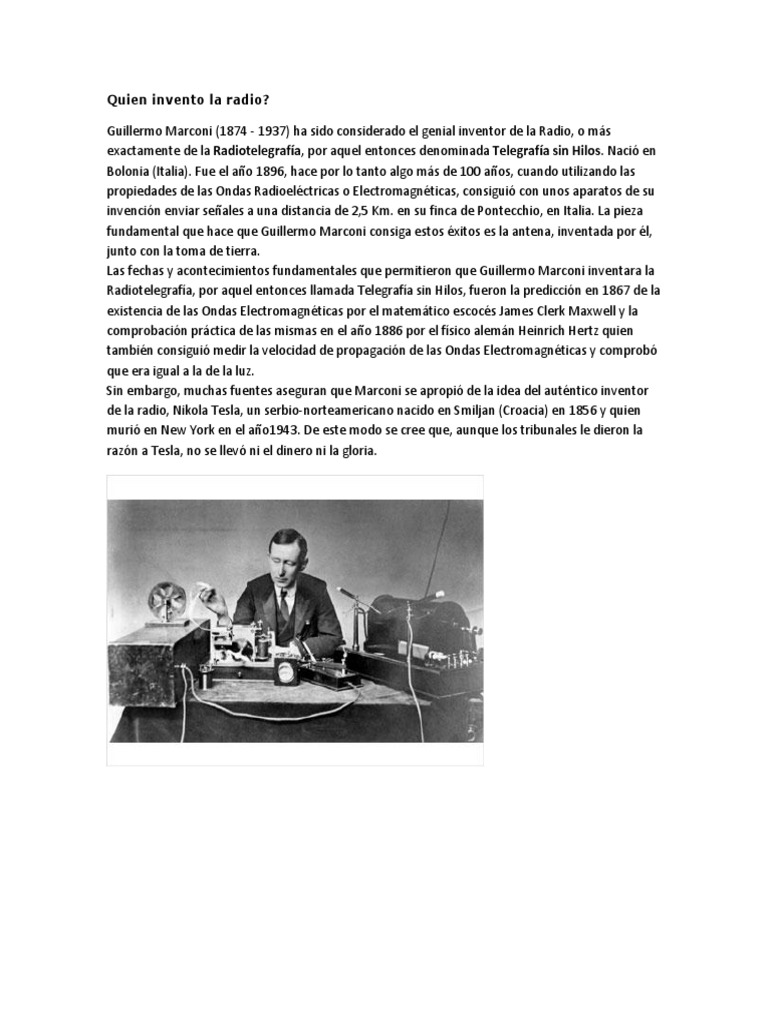 Quien Invento La Radio Electrónica