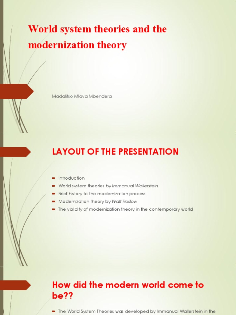 World System and Modernization Theories | PDF | World Systems Theory ...