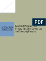 Medicaid Personal Care in New York City Service Use and Spending Patterns
