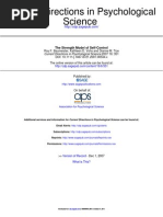 The Strength Model of Self-Control