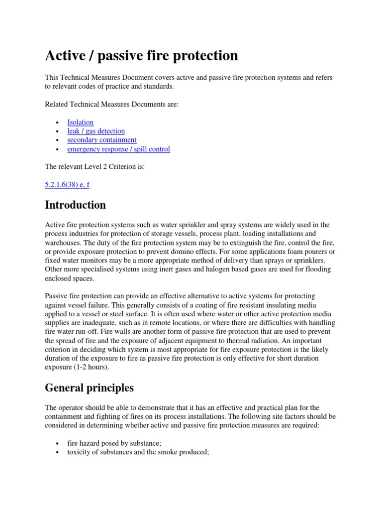 Active and Passive Fire Protection Systems | PDF | Fires | Firefighting