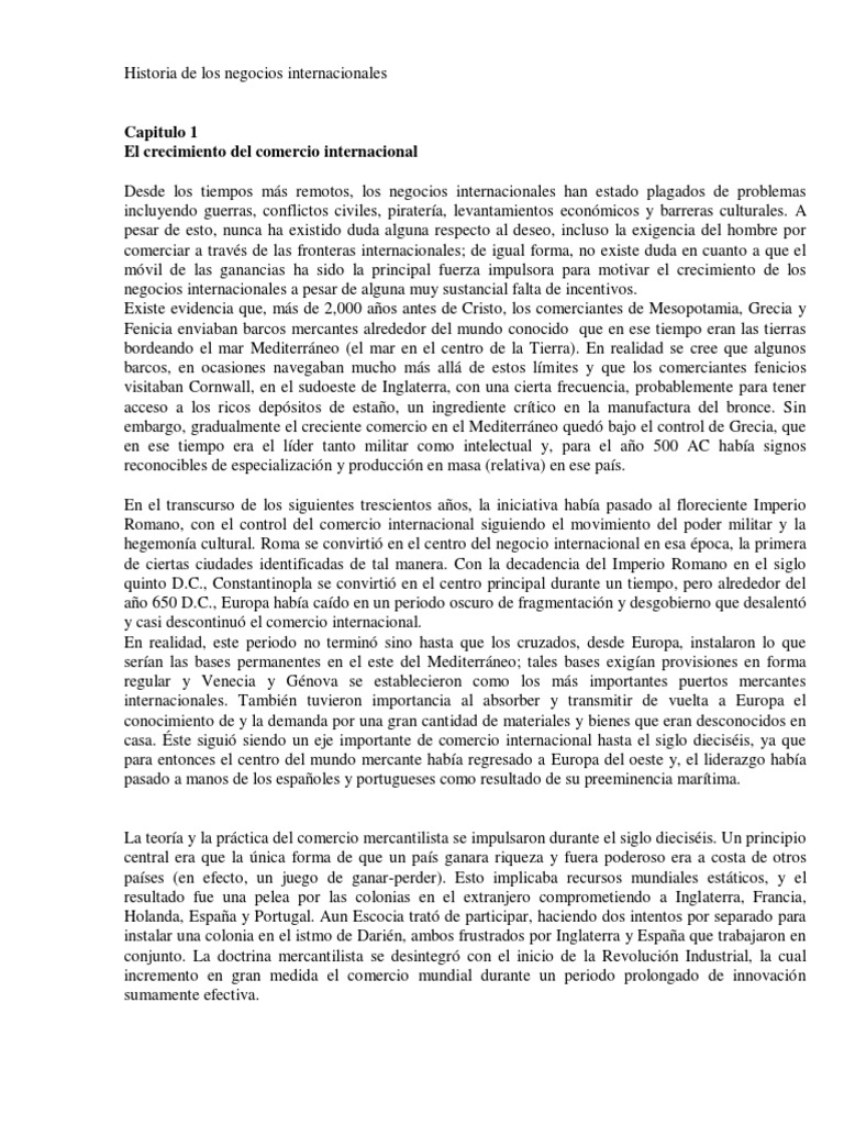 Historia de los Negocios Internacionales | PDF | Corporación ...
