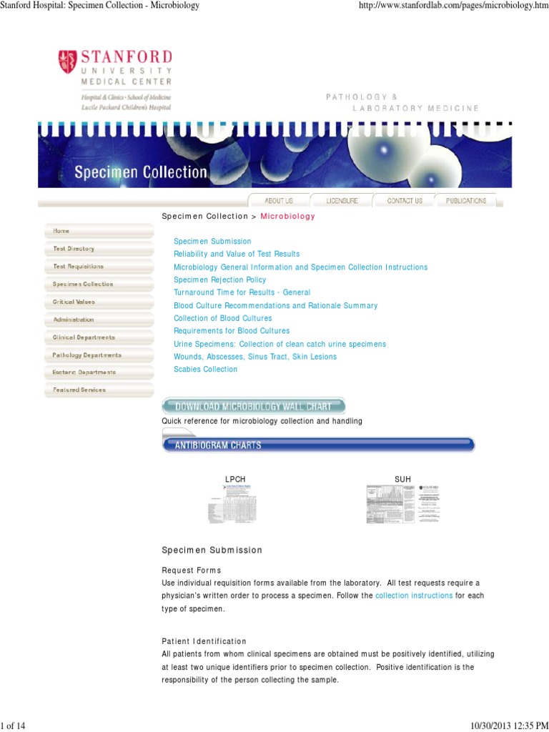 Specimen Collection Microbiology PDF Medicine Microbiology
