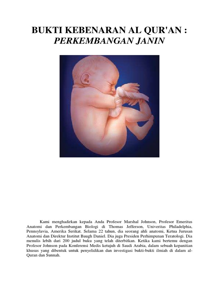 Bukti Kebenaran Al Qur An Perkembangan Janin Pdf